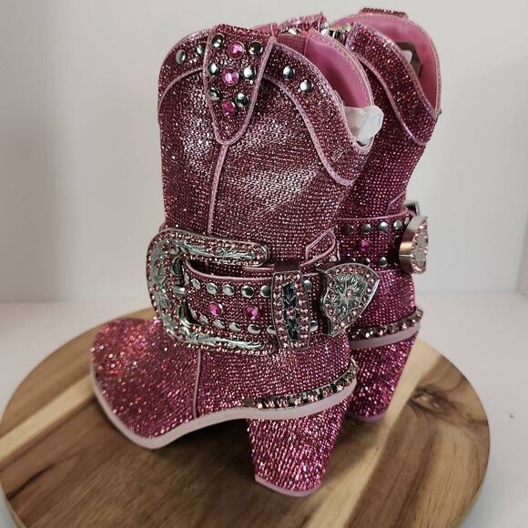 CLUB EXX Sheriff Shine Pink Cowboy Boots Women's Size 6 M Rhinestone - Picture 6 of 9